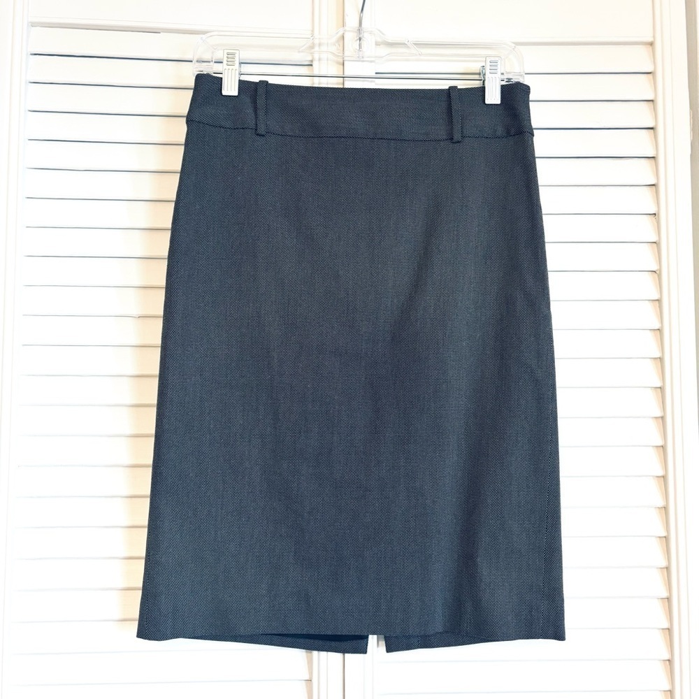 Ann Taylor Fine Italian Fabric Gray Pencil Skirt Size 0
